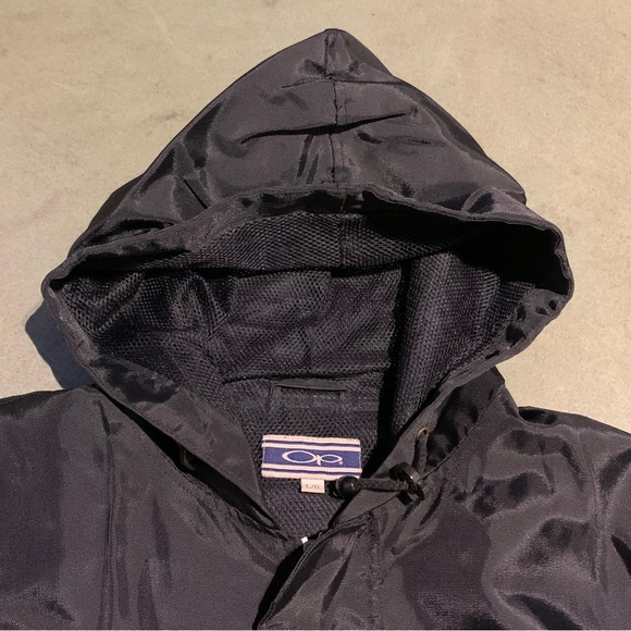 Vintage Ocean Pacific Anorak Windbreaker Jacket Large Black Logo Nylon - Picture 3 of 13